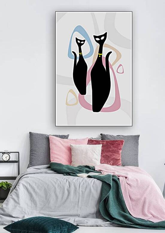Digital poster Black cats by Mandeep Pannu
