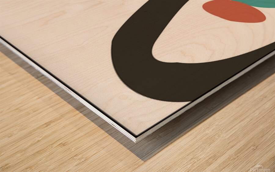Balancing abstract art Wood print