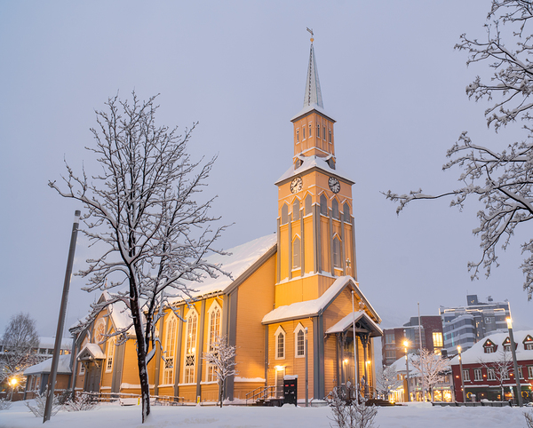 The Church of Tromso during the polar night Digital Download