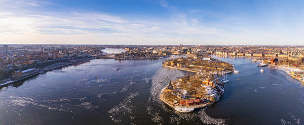 Panoramic view of Stockholm Sweden skeppsholmen kastellet and the old town Digital Download