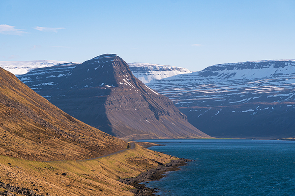 Road in the high arctic nature of Iceland Westfjords. High mountains and glacier Digital Download