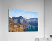 Road in the high arctic nature of Iceland Westfjords. High mountains and glacier Acrylic Print
