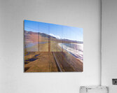 Iceland scenic route Snaefellsnes pensinsula volcano in the background covered in snow empty road with the ocean and waves. Acrylic Print