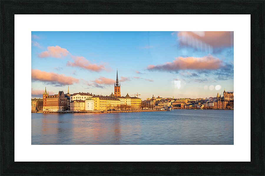 Stockholm Sweden panorama of the old city and of the island of Riddarholmen Picture Frame print