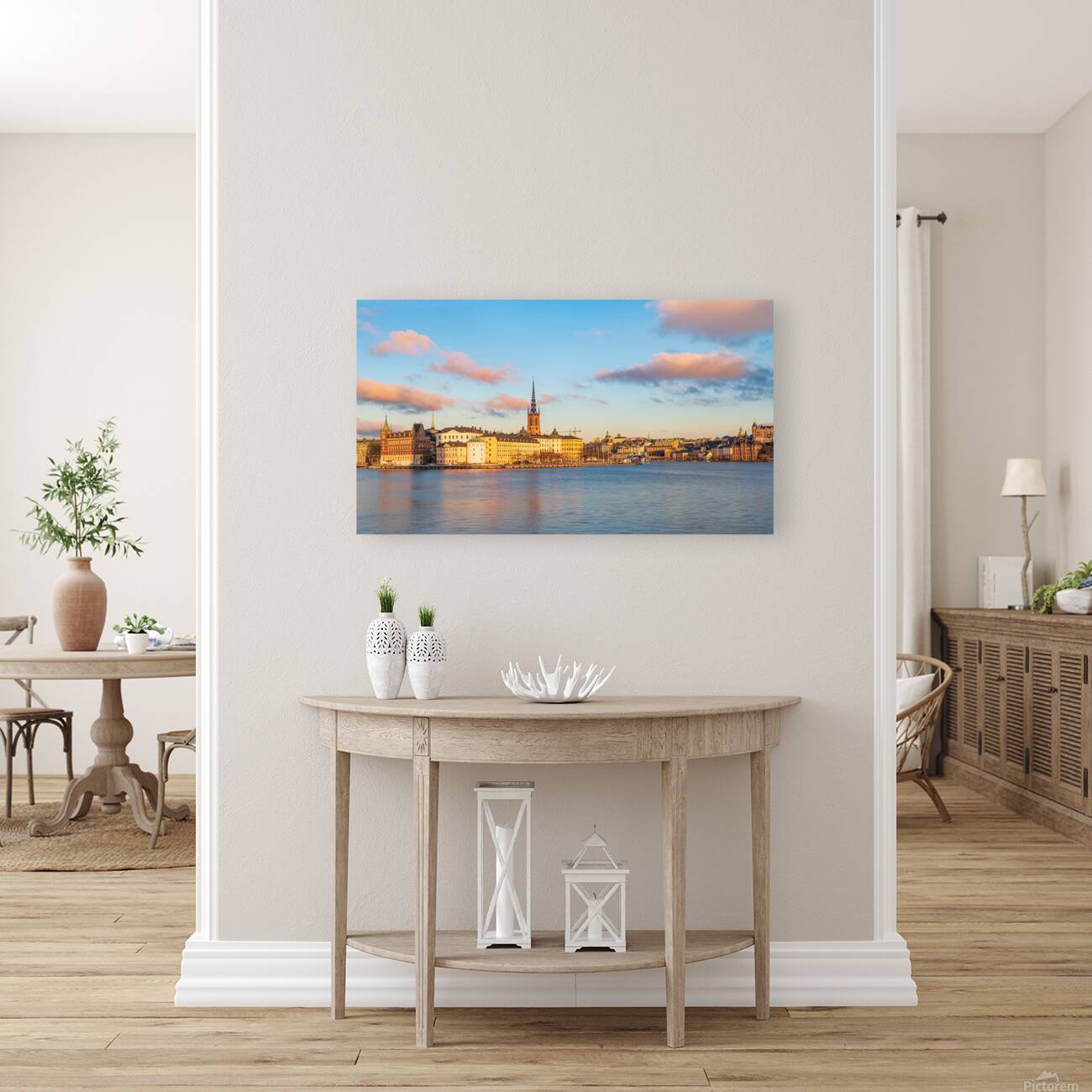 Stockholm Sweden panorama of the old city and of the island of Riddarholmen Reproduction