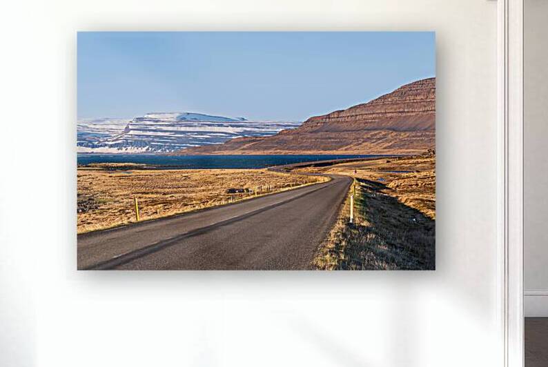 Road in the high arctic nature of Iceland Westfjords. by John Nilsson