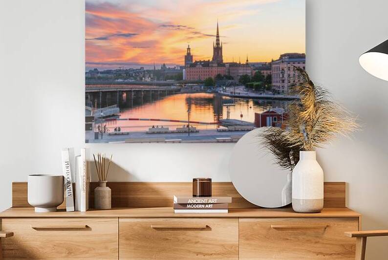 Stockholm Vattentorget with the canal locks between Slussen and Gamla Stan Old town in Stockholm. by John Nilsson