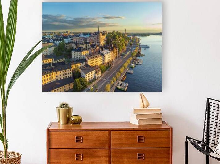 Maria mountain on Sodermalm Stockholm at sunset by John Nilsson