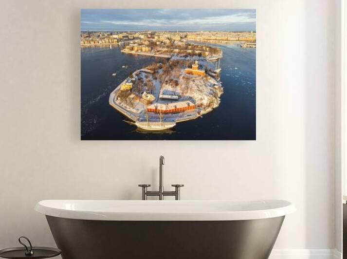 Kastellholmen Stockholm Sweden in a wintry landscape by John Nilsson