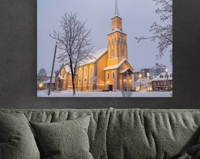The Church of Tromso during the polar night by John Nilsson