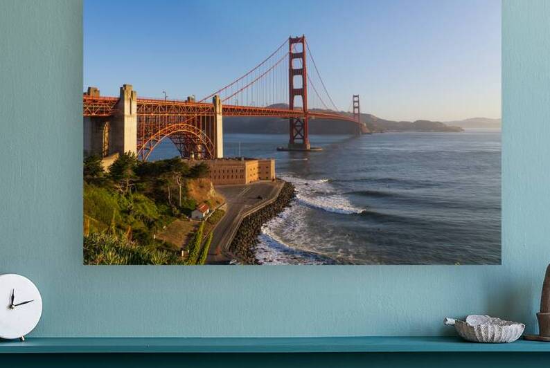  Golden Gate on a golden morning misty day by John Nilsson