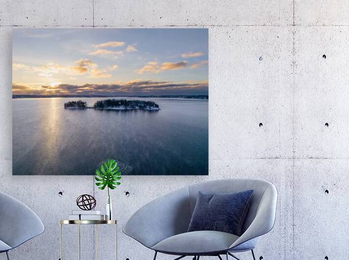 Serene Winter Island at Sunrise by John Nilsson