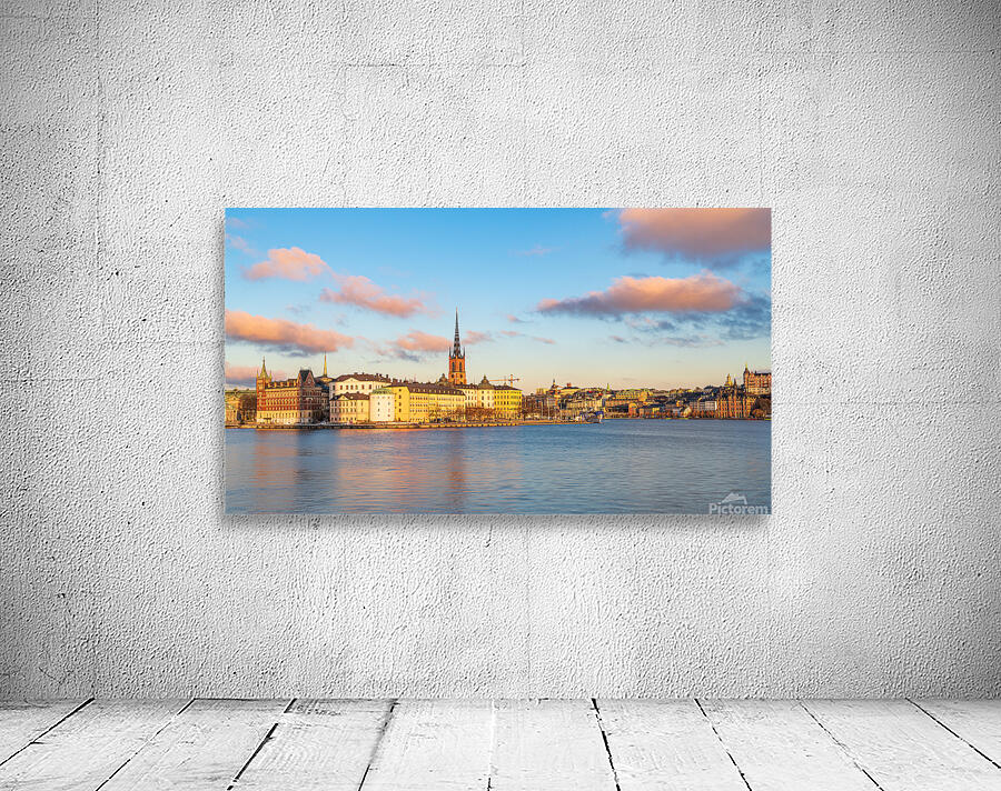 Stockholm Sweden panorama of the old city and of the island of Riddarholmen Wall Preview