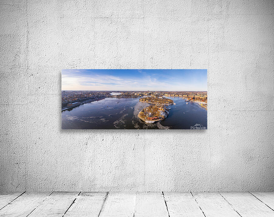 Panoramic view of Stockholm Sweden skeppsholmen kastellet and the old town Wall Preview