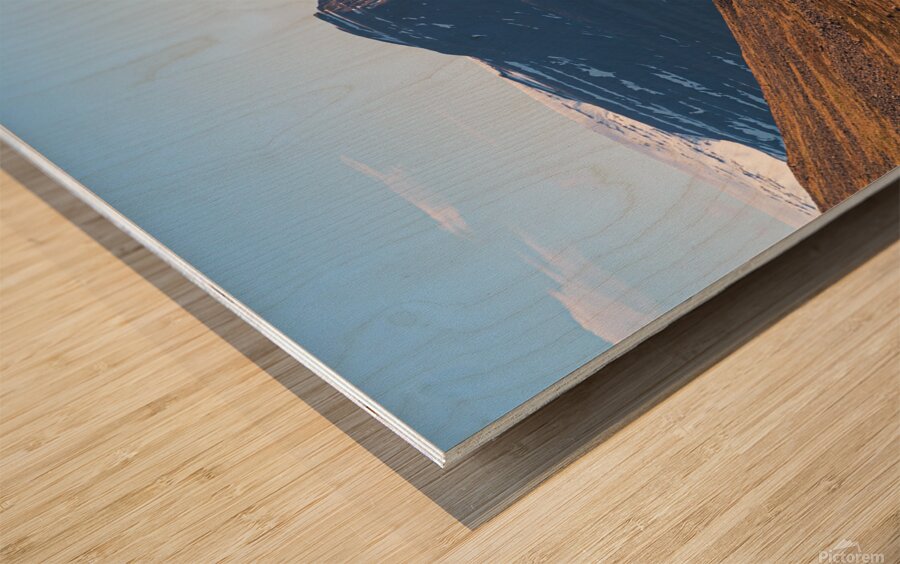 Road in the high arctic nature of Iceland Westfjords. High mountains and glacier Wood print