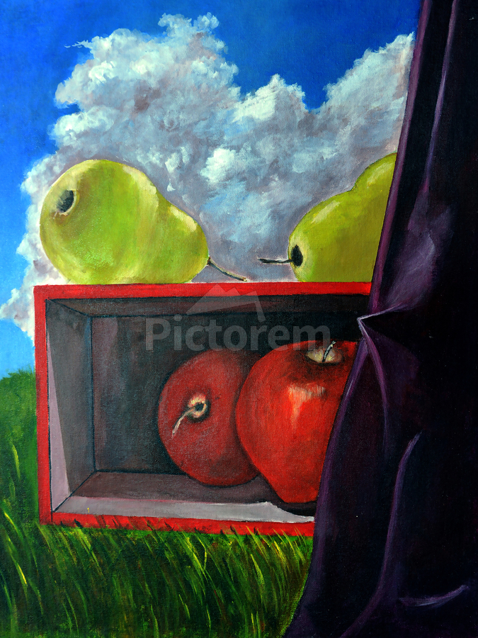 ZW-Apple in Box by Clement Tsang Wall Art