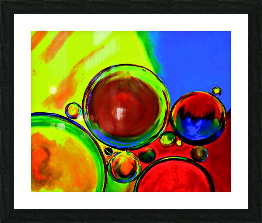 O-Colorful Bubbles Picture Frame print