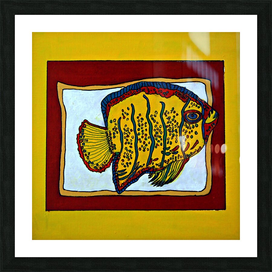O-Small Yellow Fish Picture Frame print