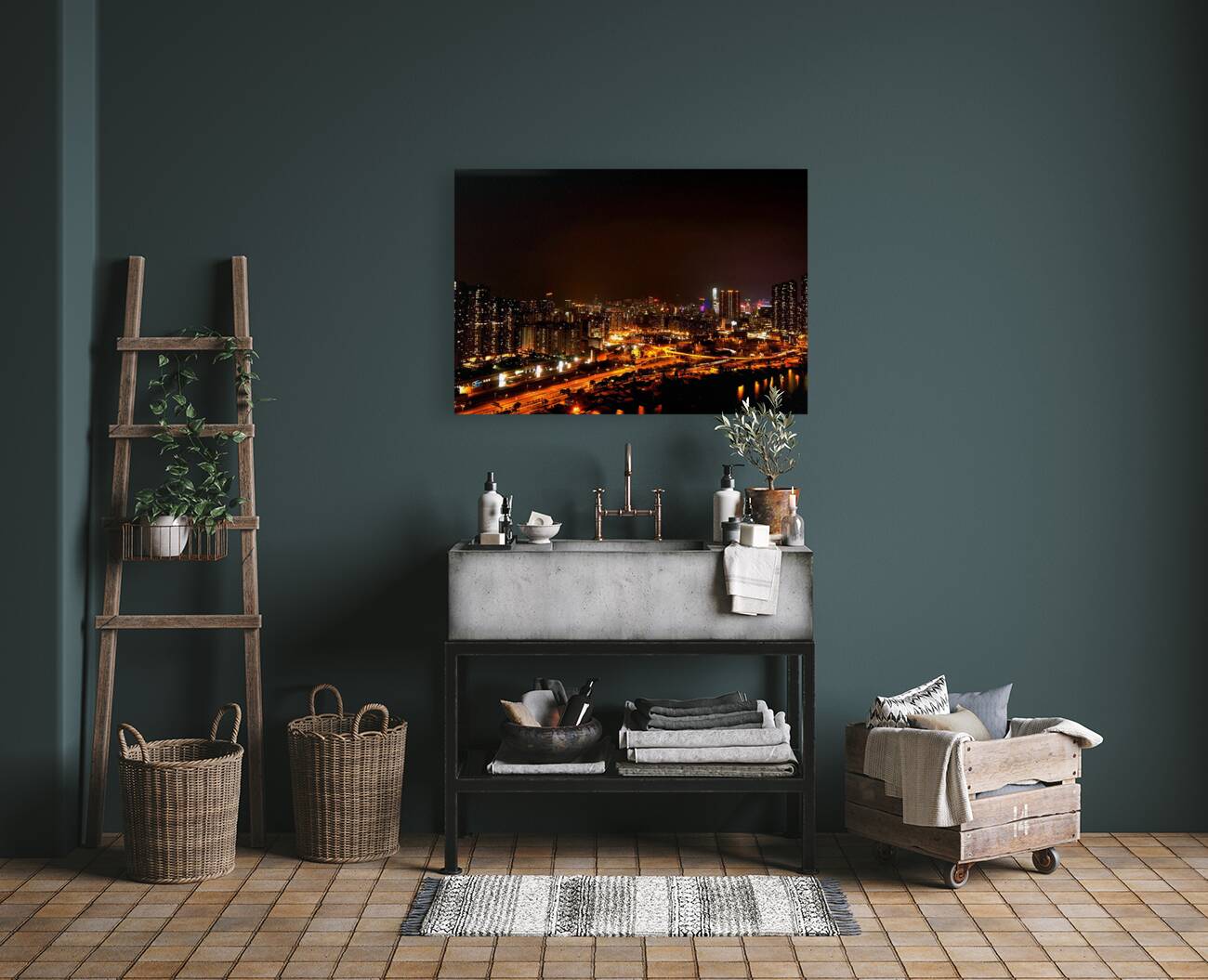 Hong Kong - City at Night 01 Reproduction