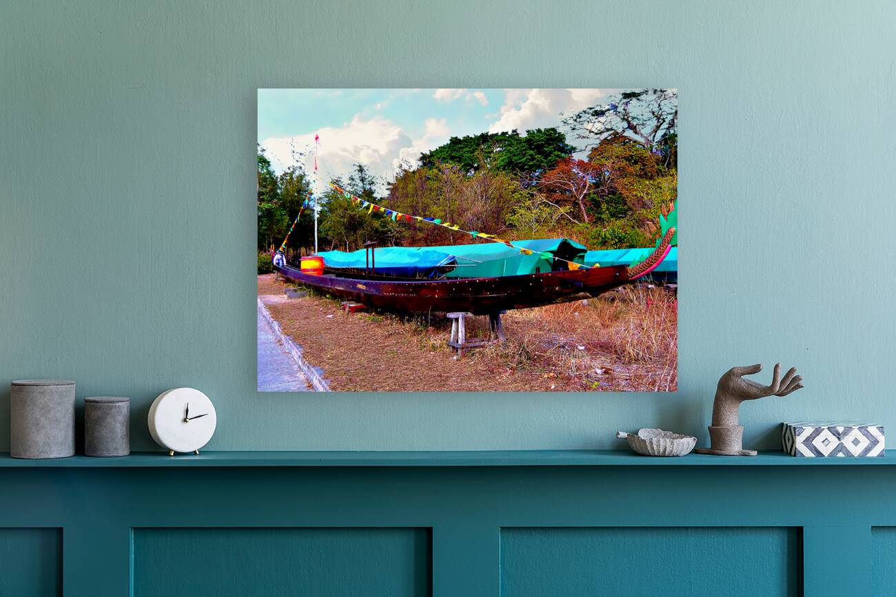 Hong Kong-A Useless Fishing Boat at Cheung Chau Reproduction