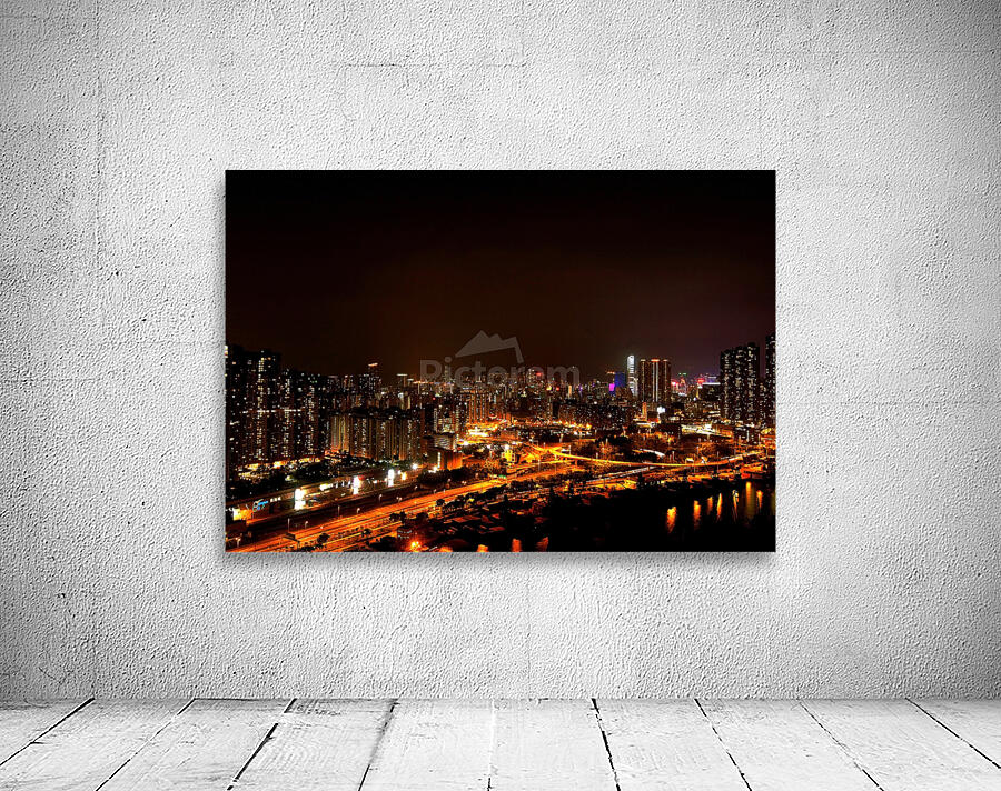 Hong Kong - City at Night 01 Wall Preview