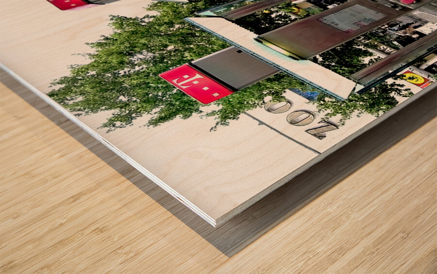 EU-CI-Street Public Telephone Wood print