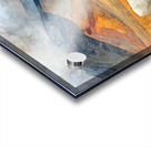 Mosaic Barn & Two White Cows – Farmhouse Landscape Art Print Acrylic print