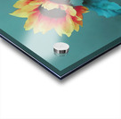 Teal Garden Sunflower – Moody Botanical Art Print Acrylic print