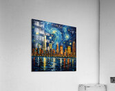 Starry Night Skyline - Starry Cityscape Art Prints Acrylic Print