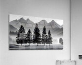 Morning Fog In The Valley - Monochrome Landscape Art Prints Impression acrylique