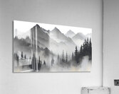 Misty Mountain Pines - Monochrome Landscape Art Prints Acrylic Print