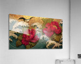 Hana To Nami No Uta 花と波の詩 - Poem Of Flowers And Waves - Japanese Floral Seascape Art Prints Acrylic Print