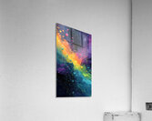 Cosmic Drift – Neon Galaxy Abstract Print Acrylic Print