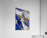 Celestial Cap – Blue Cosmic Mushroom Abstract Print Acrylic Print