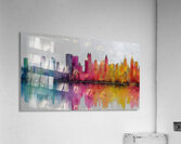 Aurora Skyline – Watercolor Cityscape Abstract Print Acrylic Print