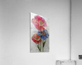 Cosmic Petals – Pink and Blue Pop Art Floral Print Acrylic Print