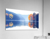 Blue Haze – Misty Lake Reflection Print Acrylic Print