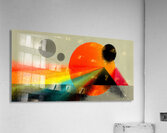 Desert Orbit – Retro Sun and Pyramid Abstract Print Acrylic Print