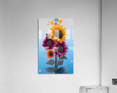 Orbiting Sunflowers – Modern Pop Botanical Print Acrylic Print