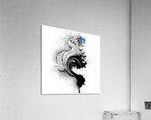 Ink Seraph – Monochrome Plume with Color Spark Print Acrylic Print