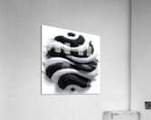Zebra Orbit – Monochrome Ripple Sphere Print Acrylic Print