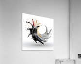 Crescent Surge – Minimal Ink & Color Burst Print Acrylic Print