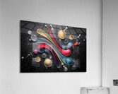 Rainbow Ribbon Rush – Night Glow Abstract Print Impression acrylique