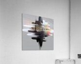 Monochrome Vector Pulse – Minimal Abstract Soundwave Print Acrylic Print