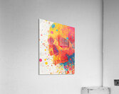 Neon Rebirth – Splatter Skull Canvas Acrylic Print