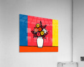Color Field Blooms – Retro Graphic Vase Print Acrylic Print