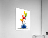 Threefold Harmony – Minimalist Watercolor Vase Print Acrylic Print