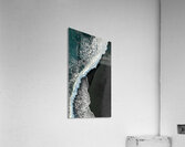 Black Sand Surge – Dramatic Aerial Beach Print Acrylic Print