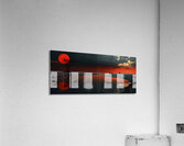 Scarlet Sun Lake – Minimalist Sunset Reflection Print Acrylic Print