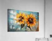 Allure - Sunflower Duo - Modern Floral Art Prints Acrylic Print